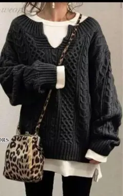 ビッグシルエット♡ケーブル編みニット