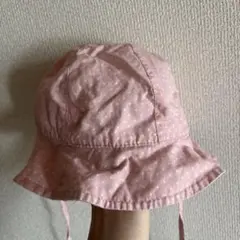 H&M ベビー帽子 ピンク ドット柄 リボン 6-9M