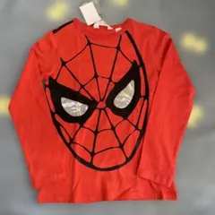新品タグ付きH&M スパイダーマン 長袖カットソー 赤 ロンT 120/130