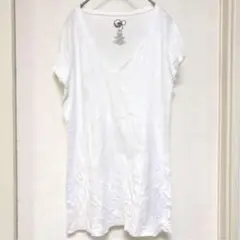 オーシャンパシフィック Tシャツ 無地 Vネック 半袖 XL白 綿 Y2Kのサムネイル