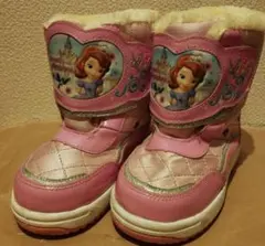 ディズニー ソフィア スノーブーツ 18cm ピンク ボア付 女の子 冬靴 防寒