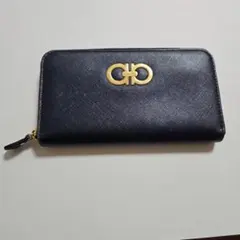 Salvatore Ferragamo 長財布 ラウンドファスナー ネイビーのサムネイル