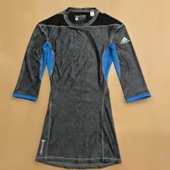 adidas techfit コンプレッションシャツ グレー/ブルー