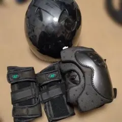スケートボード　インラインスケート　プロテクター手首　肘膝　ヘルメットセット