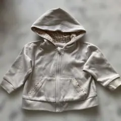 COMME CA ISM 80サイズ　フード付きクリーム色トレーナー