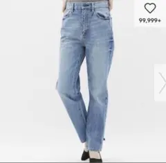 GU ハイウエストストレートジーンズ