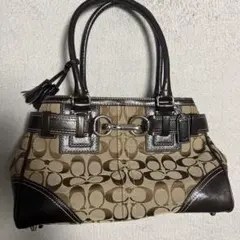 COACH コーチ シグネチャー ハンドバッグ トートバッグブラウンのサムネイル