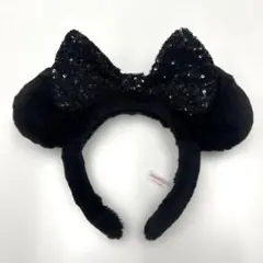 東京ディズニー　ミニー　カチューシャ ブラック スパンコール