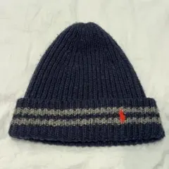 POLO RALPH LAUREN ニット帽 ネイビー ストライプ ビーニー