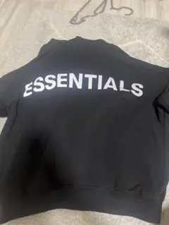 ESSENTIALS ブラック パーカー フード付き