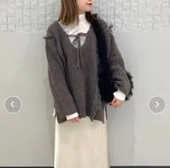 LOWRYSFARM ２ＷＡＹフリンジメランジＬＳ ニット トップス