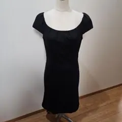 クードシャンス　ブラックひざ丈ワンピース 半袖