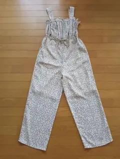 NICE CLAUP ドット柄 サロペット オールインワン ワイドパンツ Fのサムネイル