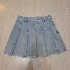 ケミカルウォッシュ デニムプリーツミニスカートのサムネイル
