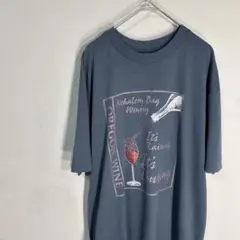 90s レトロ ワイン tシャツ シングルステッチ ユーロ デザイン tee