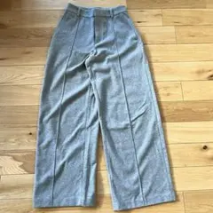 美品【ユニクロ】Sサイズ　グレー ブラッシュドジャージーワイドパンツ