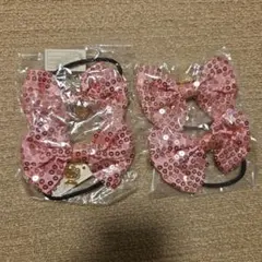 【未開封】平成グッズ ハローキティ スパンコールリボンゴム4個セット