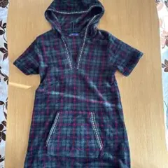 EAST BOY フード付きチェック柄チュニック