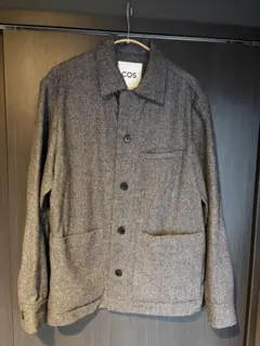 【美品】オアスロウ　ノーカラー　エンジニア　ヘリンボーンツイードジャケット orslow】ヘリンボーンツイード ノーカラージャケットエンジニア