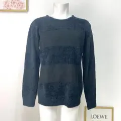 【新品】肌触り最高 ボーダーニット ブラック LL