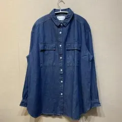Chaco closet インディゴブルー シャツ　サイズF オーバーシャツ　綿のサムネイル