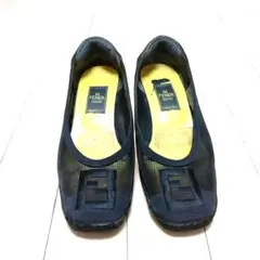 【ビンテージ】FENDI ウェッジソール パンプス メッシュ ブラックのサムネイル