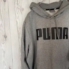 【美品】PUMA グレー フード付きパーカー 裏起毛 us Lサイズ