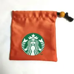 スターバックス 巾着ポーチ　オレンジ