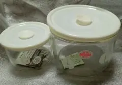 中型ガラス保存容器 花柄デザイン