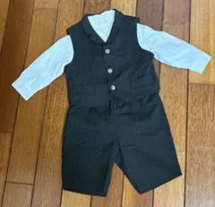 【入園式】ストライプ柄フォーマルスーツ 3点セット95サイズ