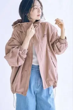 ピンク フード付き マウンテンパーカー vis OUTDOORコラボ