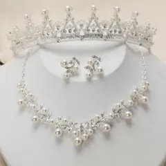 ブライダルアクセサリーセット ティアラ ネックレス ピアス