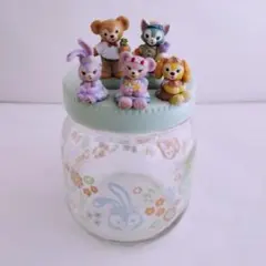 フィギュア付きガラス瓶(キャニスター)まとめ売り ダッフィー＆フレンズ TDS 東京ディズニーシー 2個 耐熱ガラス容器 ダッフィーアンドフレンズ 保存容器・ケース