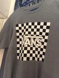 VANS チェッカーボード ロゴ Tシャツ グレー Lサイズのサムネイル