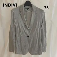 ♥️未使用に近♥️手洗可♥️【INDIVI】36(S相当) グレー ジャケット