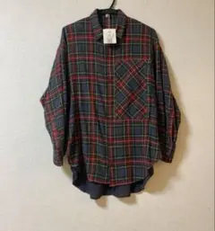 β ベータ カシミヤ混　タータンチェック　シャツ