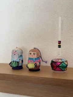 ロシア製　木製のお人形　インテリア　置物