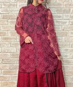 Axes femme kawaii シースルーチャイナブラウス　ワイン