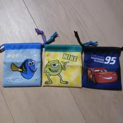 セリア ミニ巾着 ディズニーピクサー キャラクターポーチセット