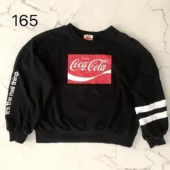 PINK latte コカ・コーラ ロゴ スウェット 165 黒 トレーナー