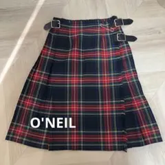 ①極美品　O'Neill タータンチェック 膝丈プリーツスカート US 6
