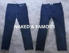 NAKED & FAMOUS DENIM ブラックジーンズ ストレッチ 34のサムネイル