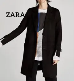 ZARA BASIC ザラ スエード　アウター　ロングコート　黒