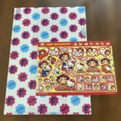 不二家 ペコちゃん ハローキティ クリアファイル＆シールセット