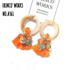 ＼春夏モデル！／タッセルピアス オレンジ ブルー 大ぶり【イヤリングへ変更可能】