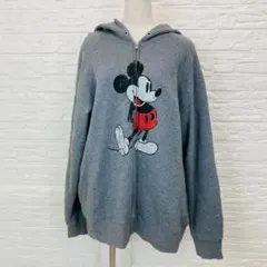Disney ミッキー 耳付き パーカー LL【F-5697】