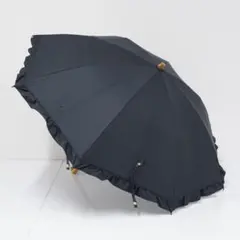 完全遮光 折りたたみ日傘 UVO ウーボ USED品 ブラック フリル 2段のサムネイル