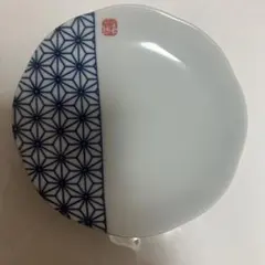 たち吉、和食器 皿 麻の葉文様 藍色