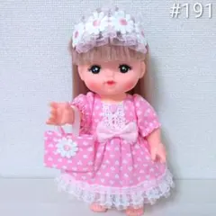 191 メルちゃん 服 ハンドメイド 3点セット ワンピース 髪飾り バッグ