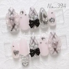 394 ネイルチップ 現品 地雷系 量産型 フレンチガーリー ワンホン ちゅるん